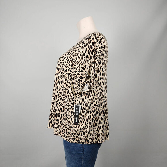 Design Lab Animal Print Short Sleeve T-Shirt Size 3X - Picture 5 of 10